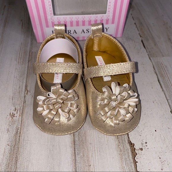 Laura Ashley Gold Metallic Mary Jane Flat - Picture 4 of 7